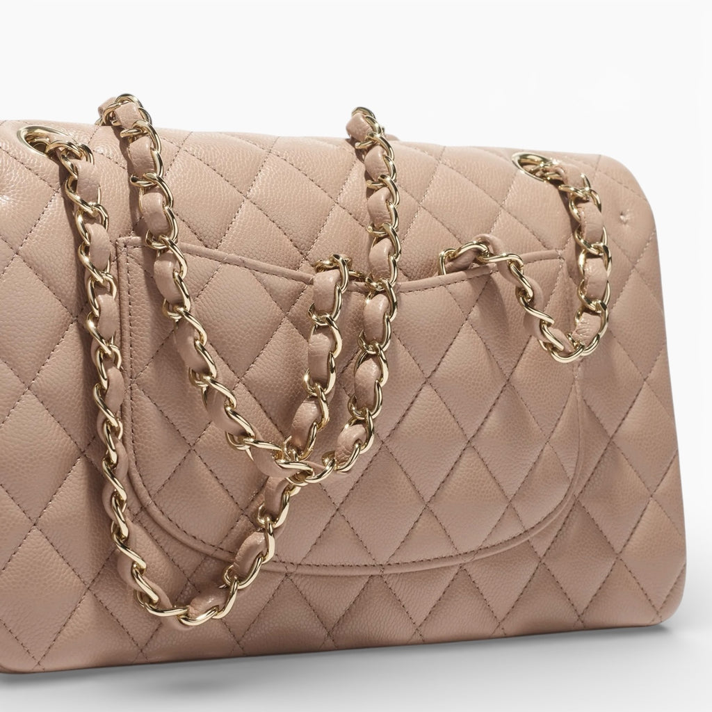 Chanel 21 Classic Flap Beige Caviar