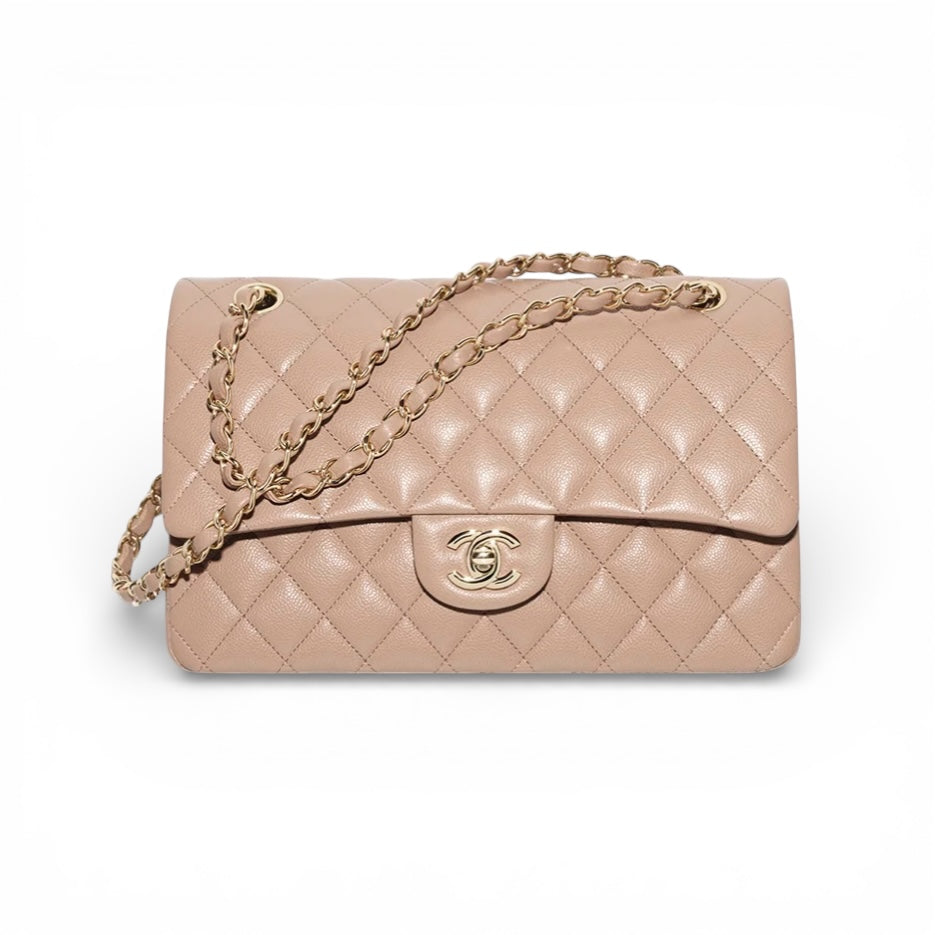 Chanel 21 Classic Flap Beige Caviar