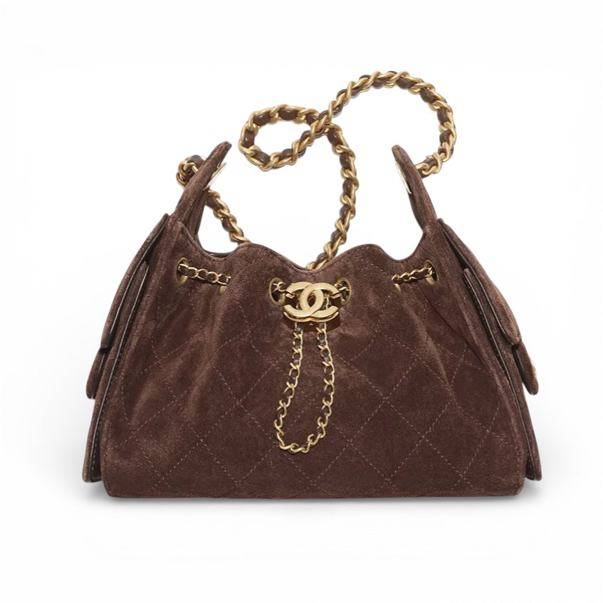 Chanel 25 Dark Brown Suede