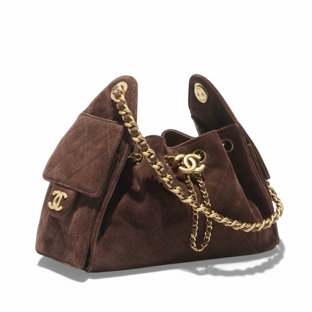 Chanel 25 Dark Brown Suede