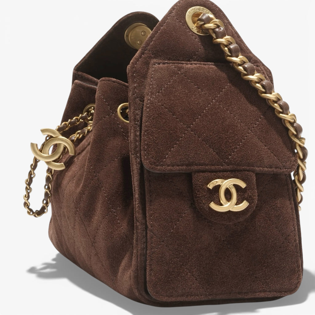 Chanel 25 Dark Brown Suede